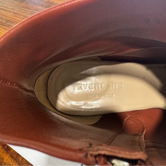 Everlane The Day Brick Red Soft Leather Booties Size 9 1/2 - Picture 7 of 11